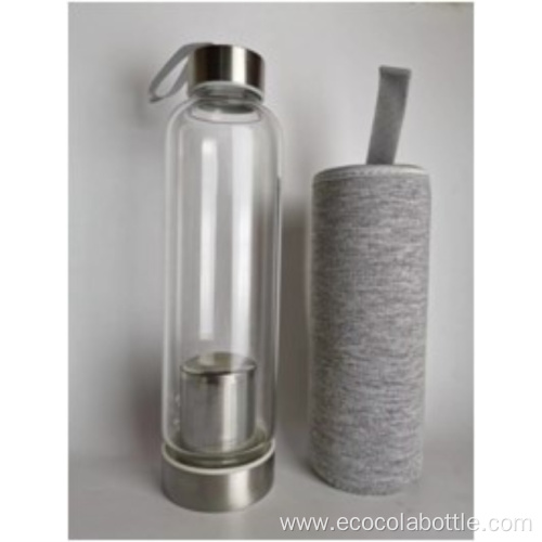 Glass Vacuum bottle With Filter Bottom And Cover